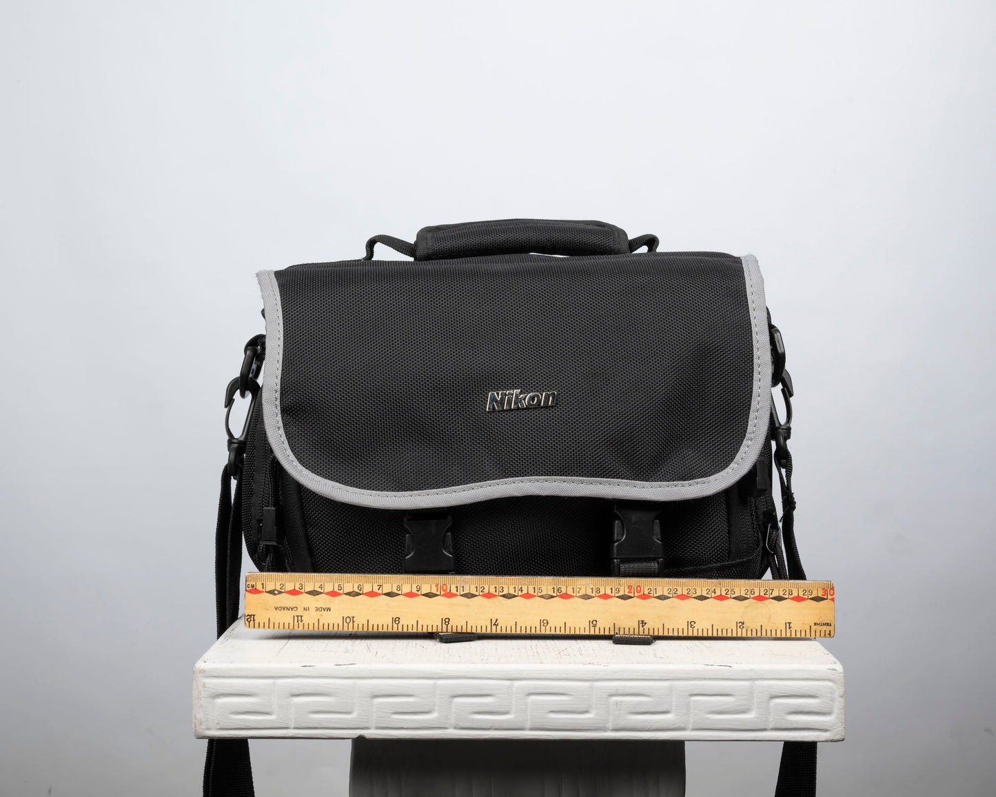 Nikon mid-sized black and grey camera bag