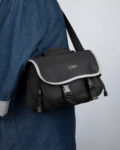 Nikon mid-sized black and grey camera bag