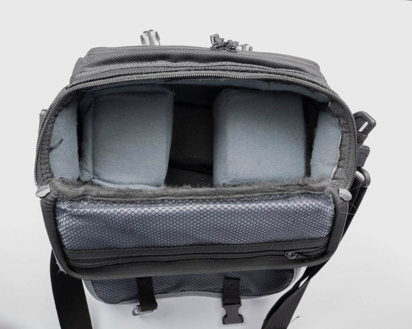 Nikon mid-sized black and grey camera bag