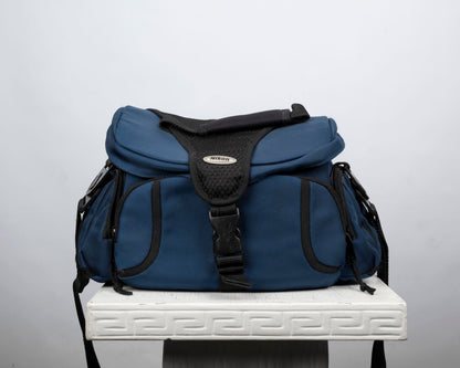 Nikon mid-sized blue and black camera bag
