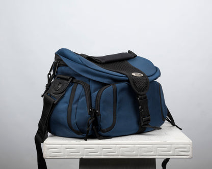 Nikon mid-sized blue and black camera bag