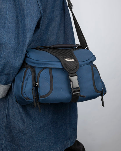 Nikon mid-sized blue and black camera bag