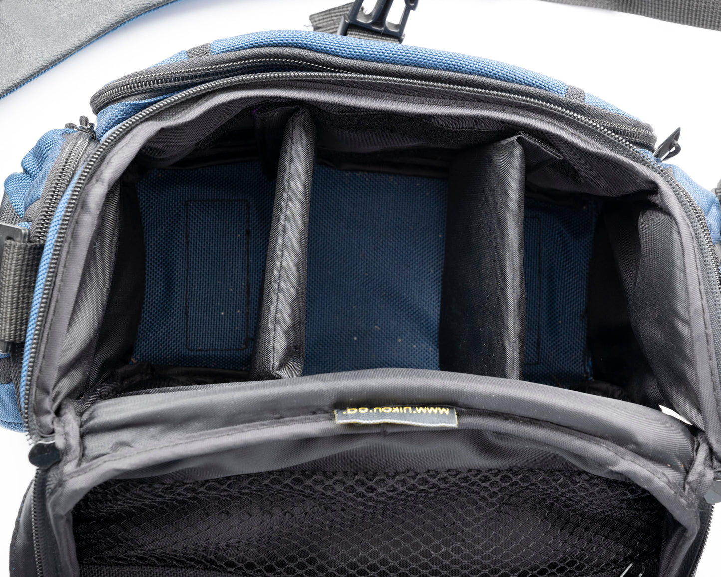 Nikon mid-sized blue and black camera bag