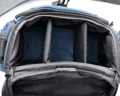 Nikon mid-sized blue and black camera bag