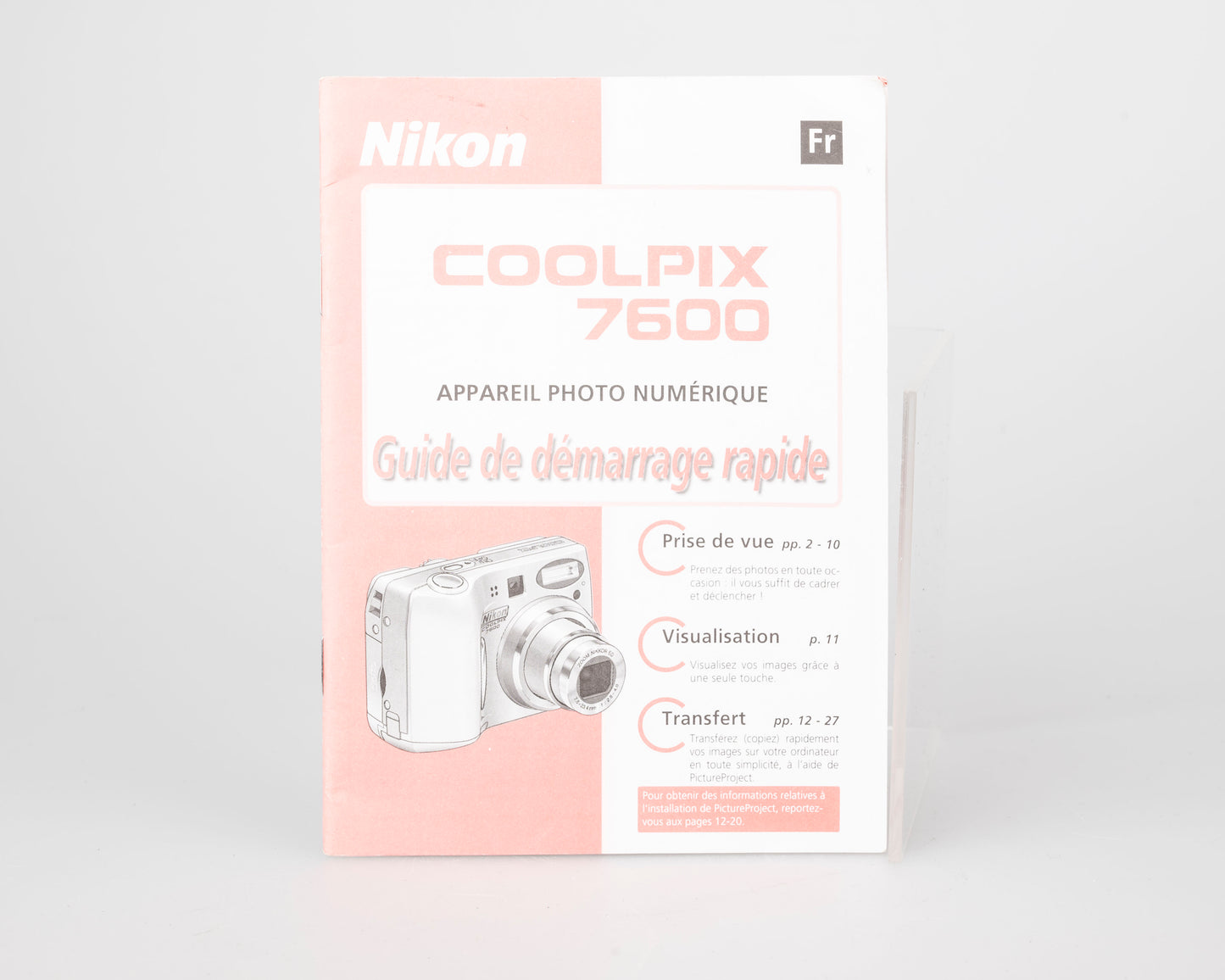 Appareil photo Nikon Coolpix 7600 capteur CCD 7MP avec chargeur de batterie + manuel en français (utilise des piles AA)