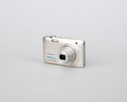 Nikon Coolpix S3100 14MP digicam w/ 4GB SD card + battery + charger