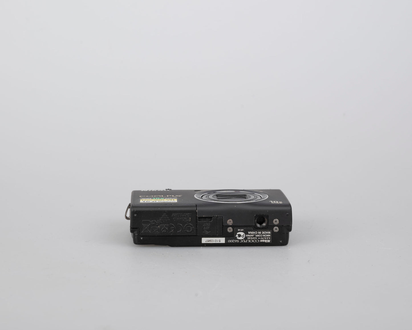 Nikon Coolpix S6100 16 MP digicam w/ battery + USB charge cable (uses SD cards)