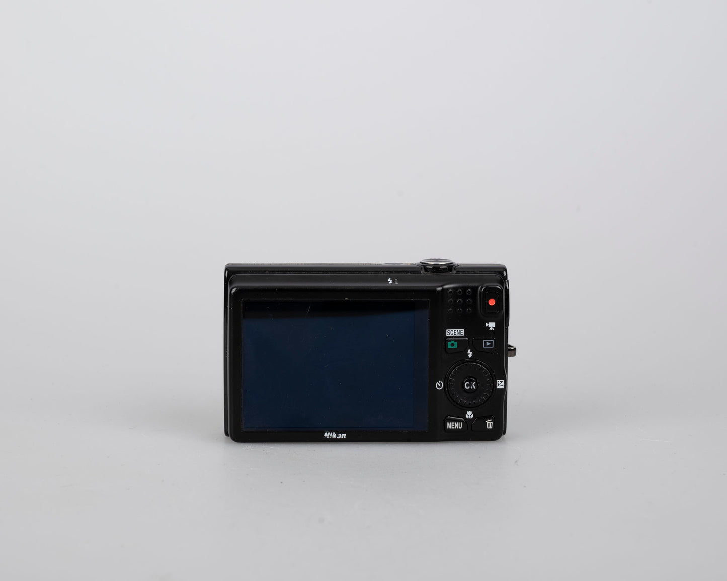 Nikon Coolpix S6100 16 MP digicam w/ battery + USB charge cable (uses SD cards)