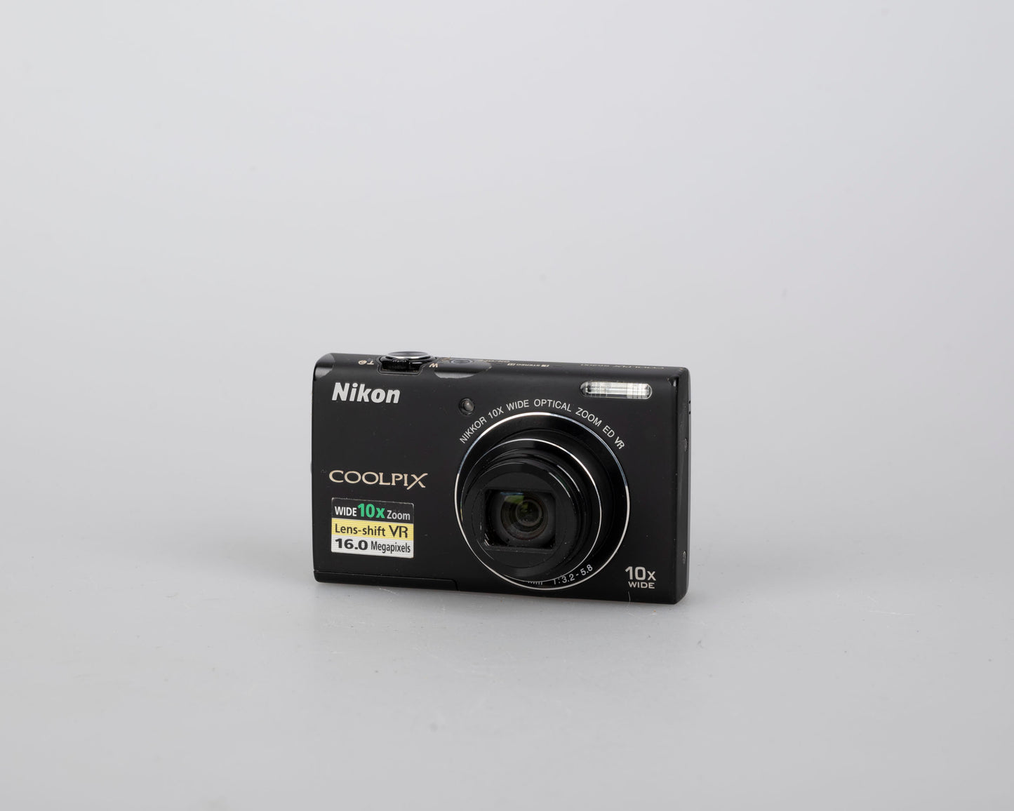Nikon Coolpix S6100 16 MP digicam w/ battery + USB charge cable (uses SD cards)