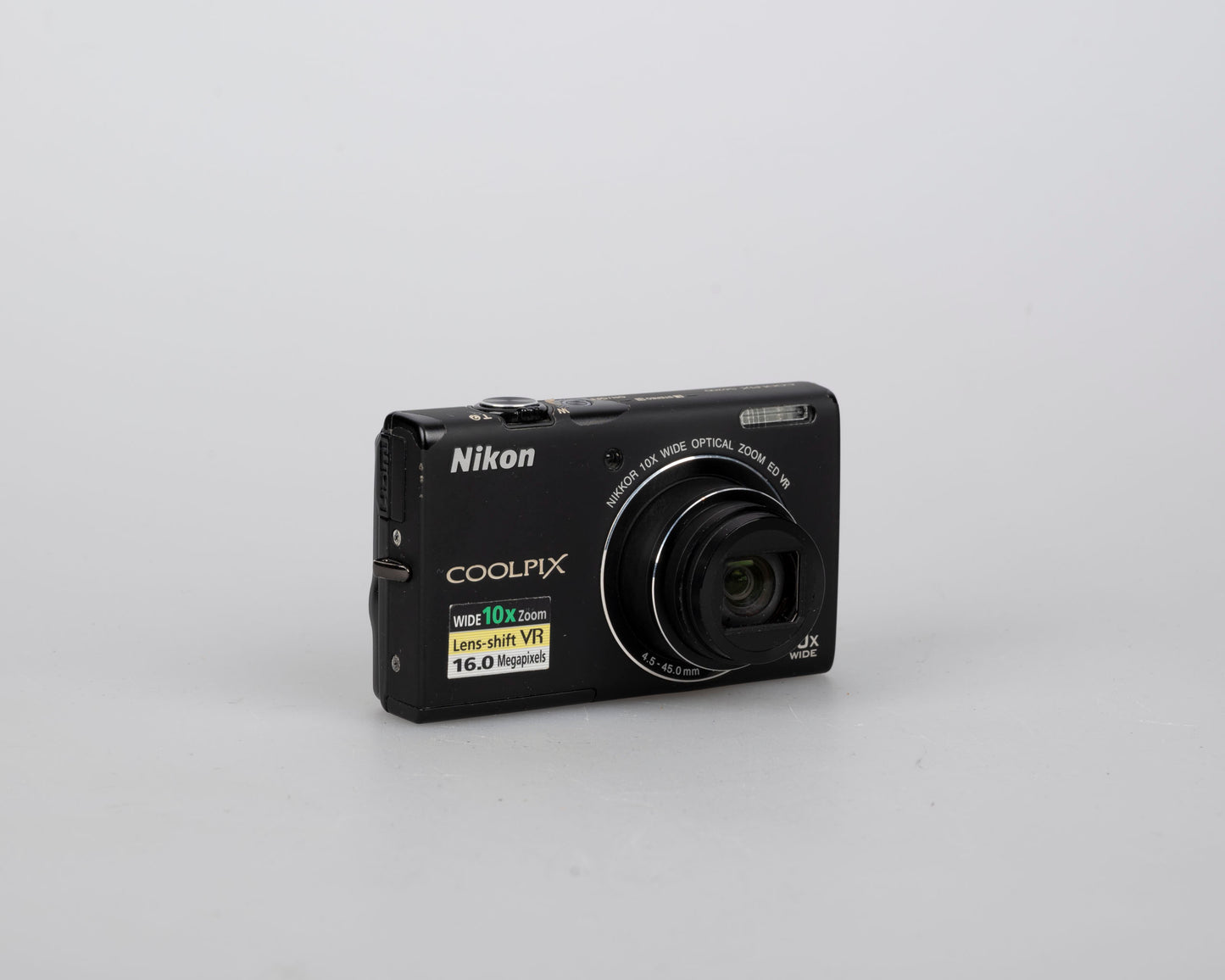 Nikon Coolpix S6100 16 MP digicam w/ battery + USB charge cable (uses SD cards)