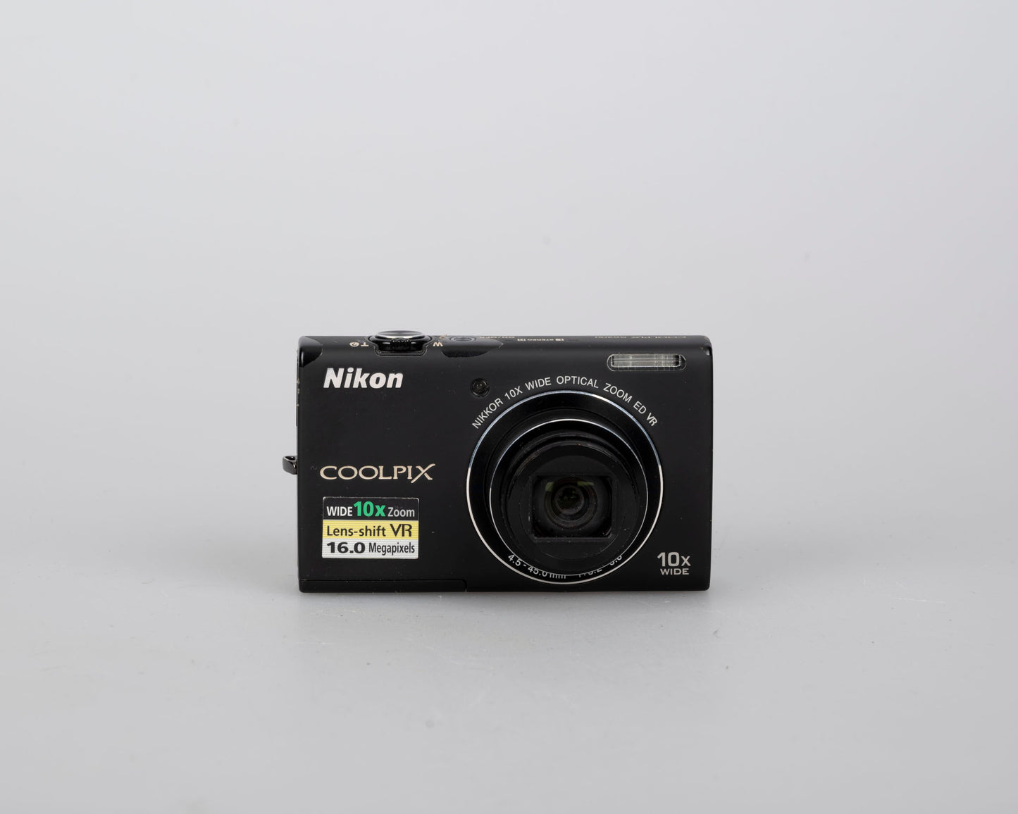 Nikon Coolpix S6100 16 MP digicam w/ battery + USB charge cable (uses SD cards)