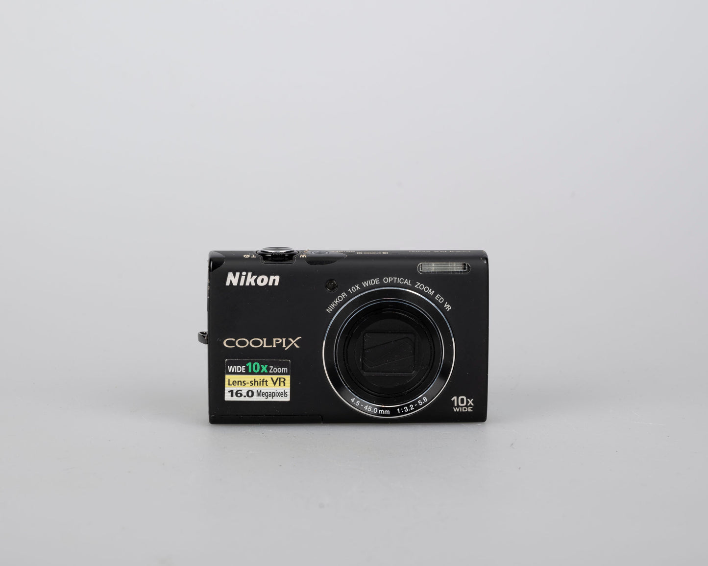 Nikon Coolpix S6100 16 MP digicam w/ battery + USB charge cable (uses SD cards)