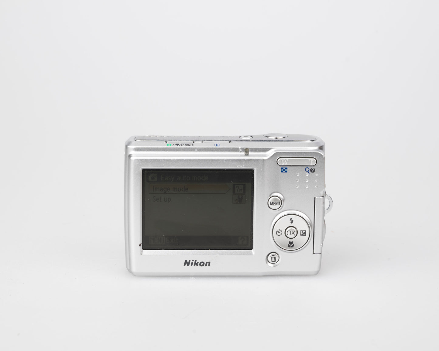Nikon Coolpix L14 7.1 MP CCD sensor digicam (uses AA batteries and SD memory cards)
