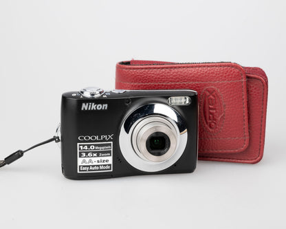 Appareil photo numérique à capteur CCD Nikon Coolpix L24 14MP avec étui (utilise des piles AA et des cartes mémoire SD)