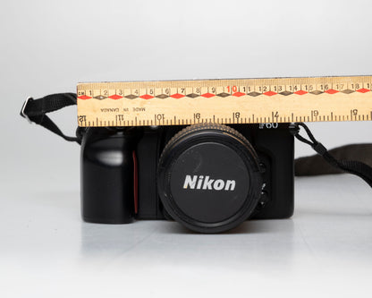Nikon F60 35mm film SLR w/ AF Nikkor 28-80mm lens + manual (serial 2696418)