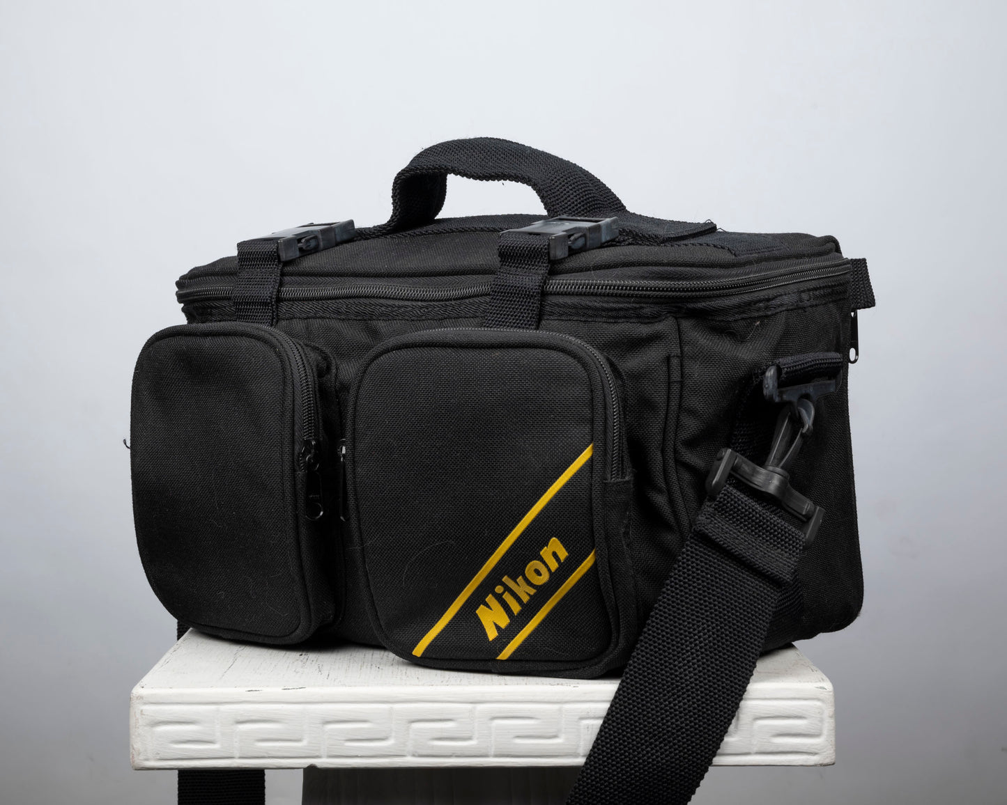 Nikon black and yellow large camera bag