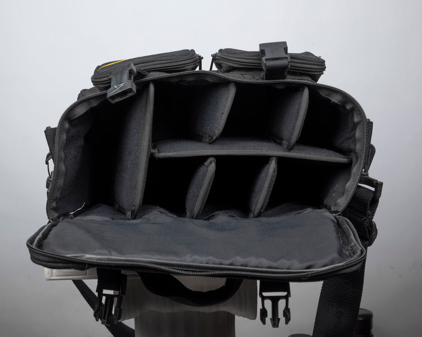 Nikon black and yellow large camera bag