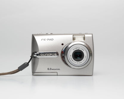Olympus FE-140 6MP CCD sensor digicam w/ 512MB xD card (serial J69229231)