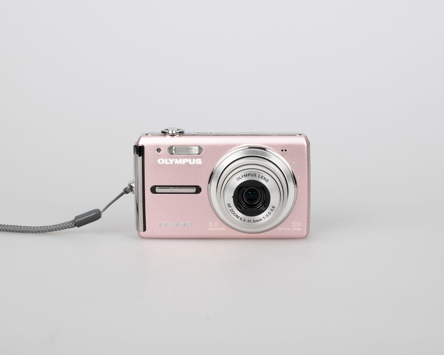 Olympus FE-330 8MP CCD sensor digicam w/ charger + battery + 2GB XD card + case + transfer cable