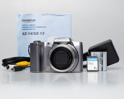 Olympus SZ-12 14MP digicam w/ 8GB SD card (serial JJ4239414)