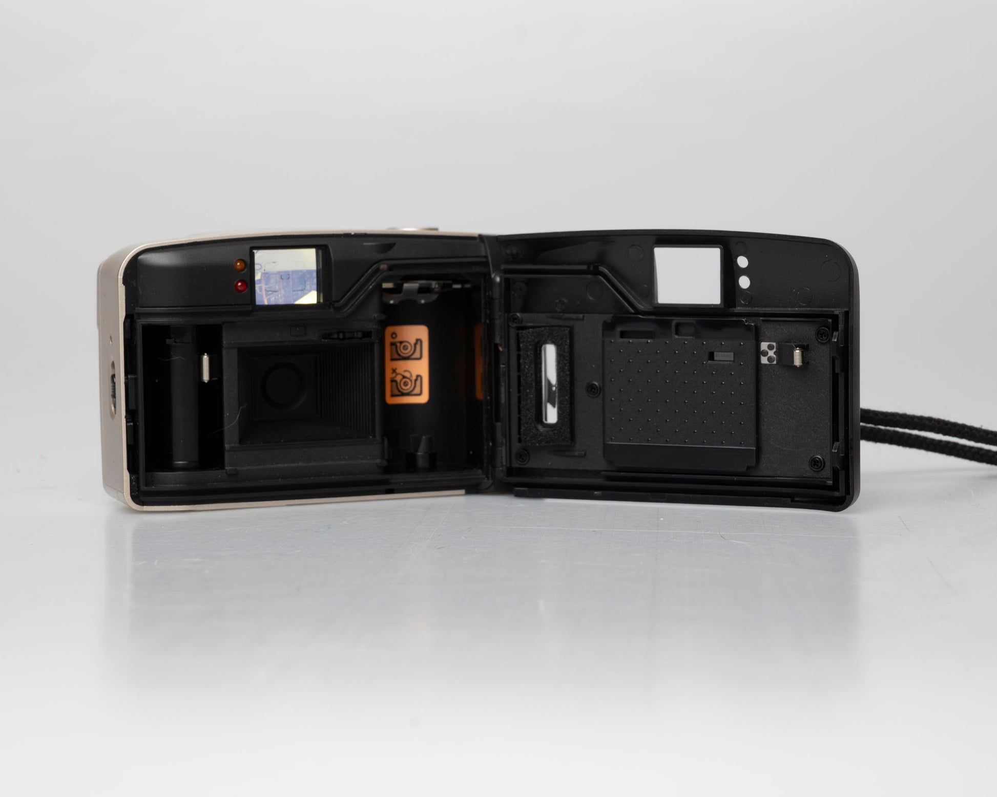 Olympus Trip XB AF44 compact 35mm film point-and-shoot camera; back with film door open