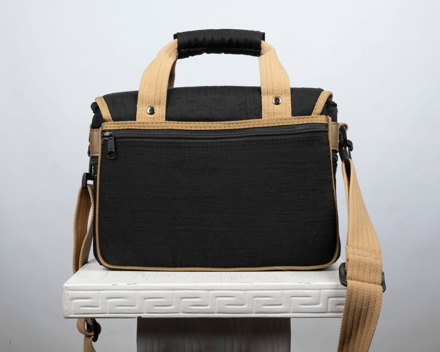 Sac photo Pentax noir et beige de taille moyenne
