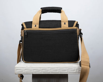 Sac photo Pentax noir et beige de taille moyenne