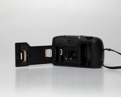 Pentax Espio 738 (aka IQZoom Ezy) compact 35mm film point-and-shoot camera; back, film door open
