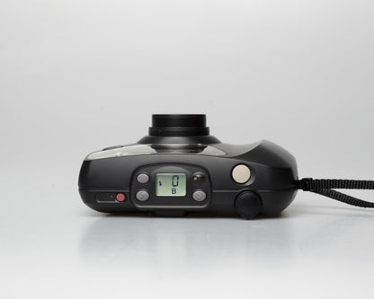 Pentax Espio 738 (aka IQZoom Ezy) compact 35mm film point-and-shoot camera; top view, on