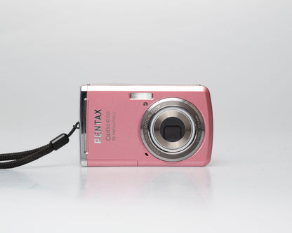 Pentax Optio E60 pink 10 megapixel digicam w/ 8GB SD card + case (serial 1168371)