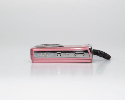 Pentax Optio E60 pink 10 megapixel digicam w/ 8GB SD card + case (serial 1168371)