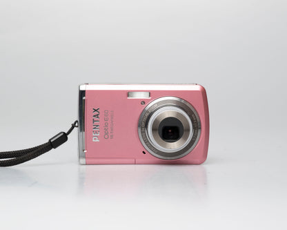 Pentax Optio E60 pink 10 megapixel digicam w/ 8GB SD card + case (serial 1168371)
