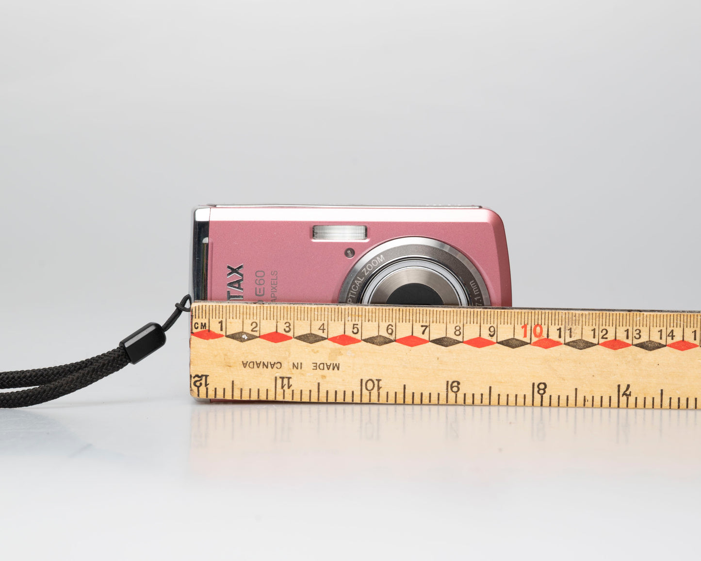 Pentax Optio E60 pink 10 megapixel digicam w/ 8GB SD card + case (serial 1168371)