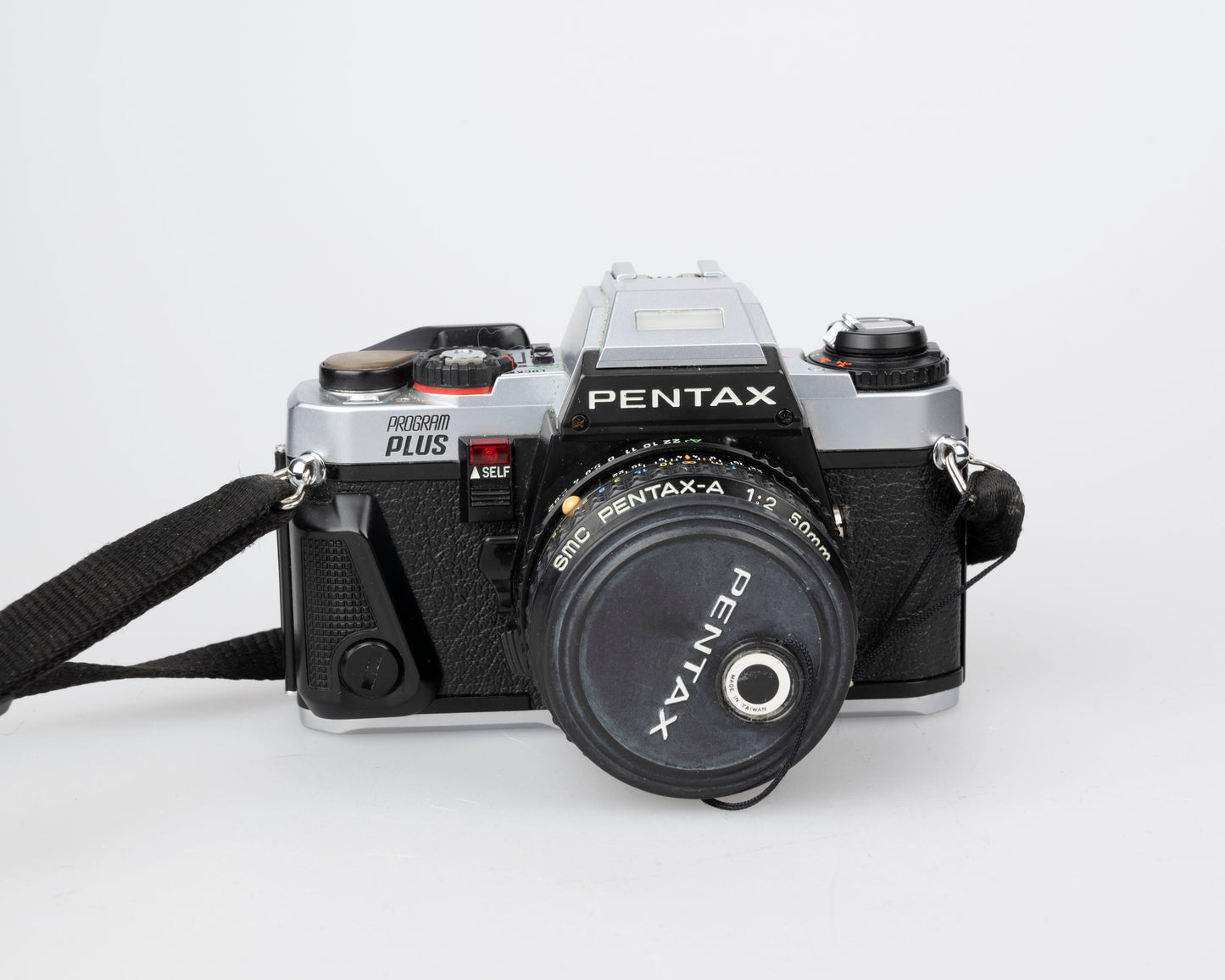 Pentax Program Plus 35mm film SLR w/ 50mm f2 lens + ever-ready case