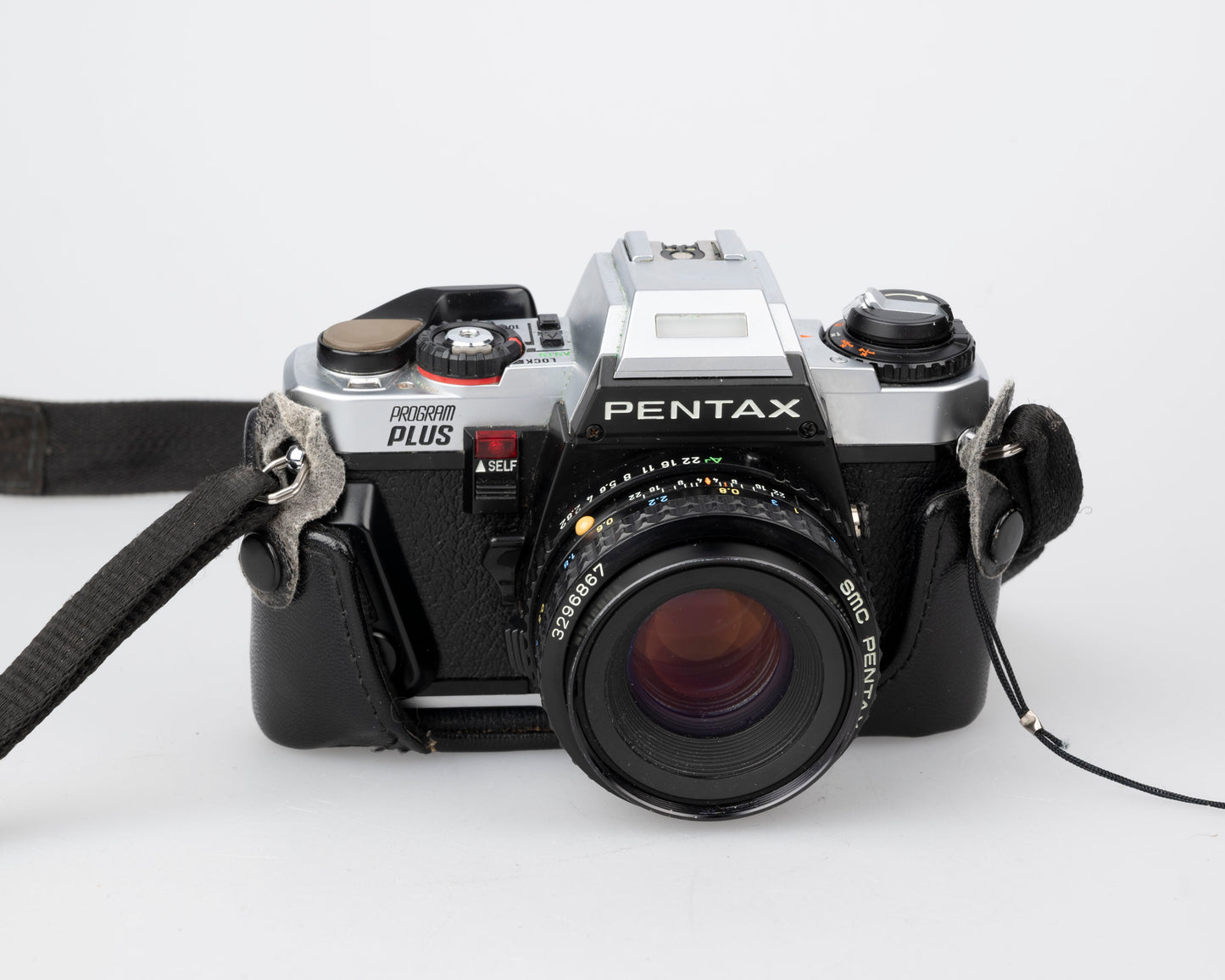 Pentax Program Plus 35mm film SLR w/ 50mm f2 lens + ever-ready case