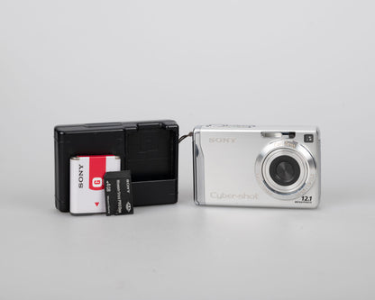 Appareil photo numérique Sony Cyber-Shot DSC-W200 12,1 MP avec carte mémoire 4 Go + chargeur + batterie