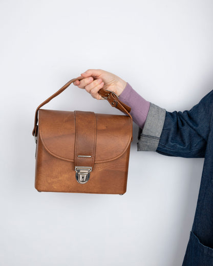 sac à main pour appareil photo en similicuir vintage des années 1970