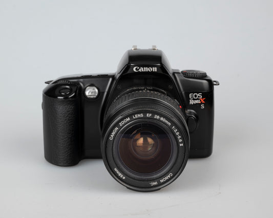 Canon EOS Rebel XS 35mm film SLR w/ EF 28-80mm lens (serial 3405675)