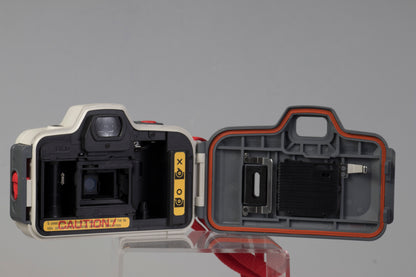 Canon Sure Shot WP-1 back open