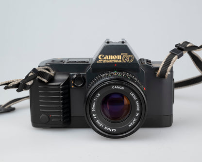 Canon T70 35 mm SLR avec objectif FD 50 mm f1.8 (série 1288075)