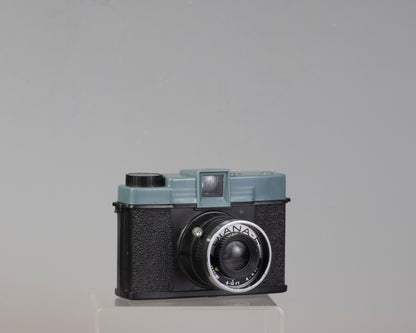 Vintage Diana F medium format camera outfit with original box and flash