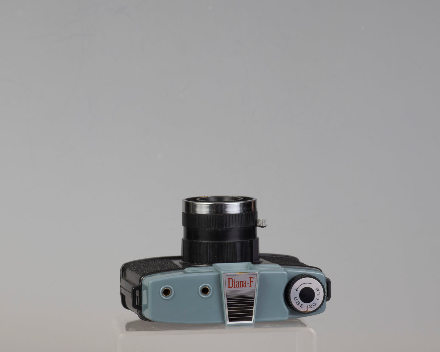Vintage Diana F medium format camera outfit with original box and flash