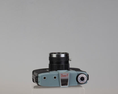 Vintage Diana F medium format camera outfit with original box and flash