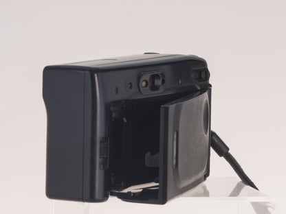 Fuji DL-80 (aka Discovery 80) 35mm point-and-shoot camera. Back view door open.