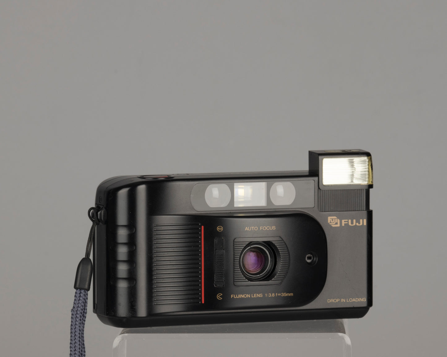 The Fuji DL-120 (aka Cardia Joy) is a 35mm film camera with a 35mm f3.8 lens and Fuji's easy 'drop in loading'