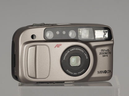 Minolta Riva Zoom 70 Date 35mm film camera with 35-70mm aspherical lens 
