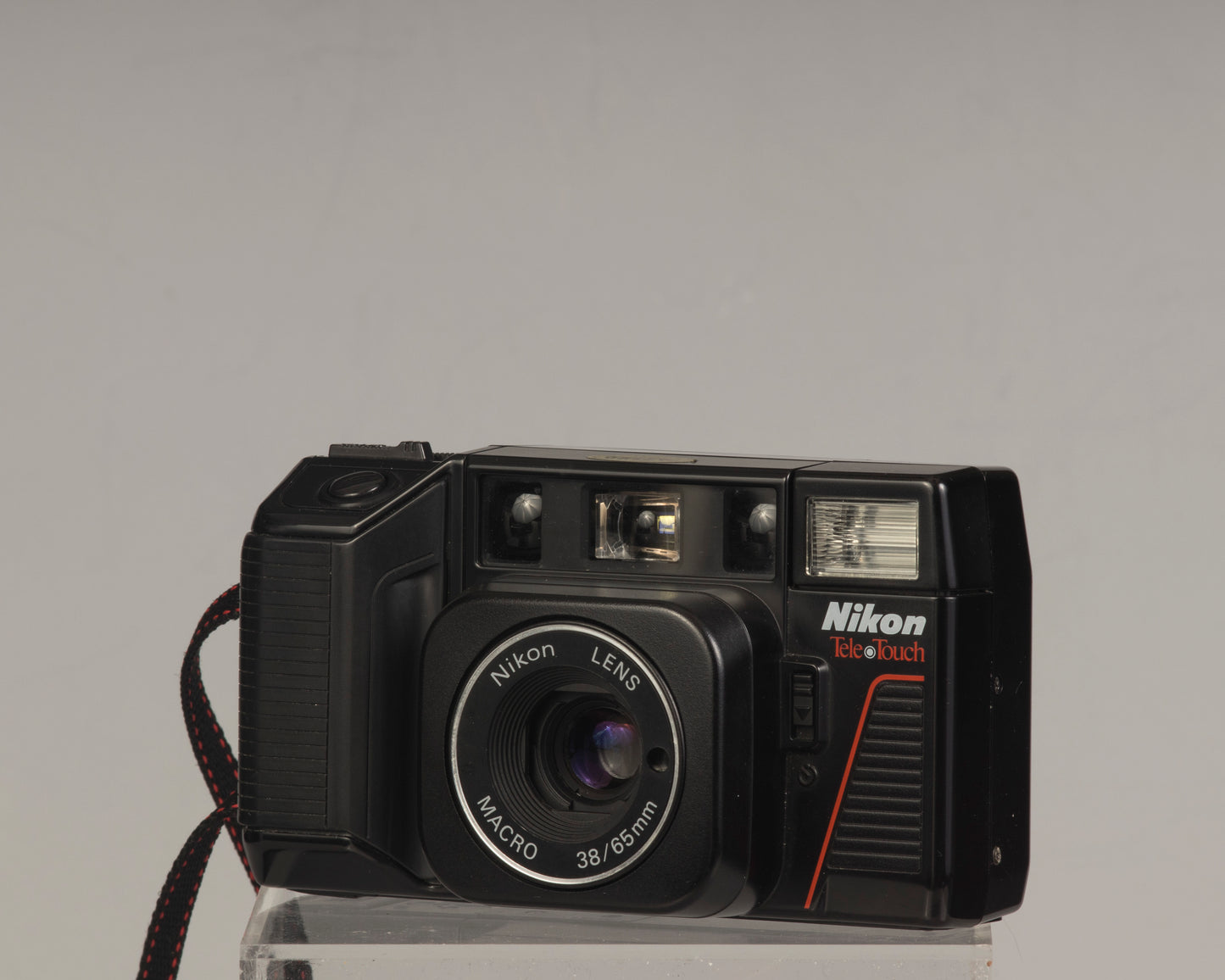 The Nikon Tele Touch (aka L35TWAF) front view 38mm mode; this is a classic twin lens 35mm point-and-shoot camera 