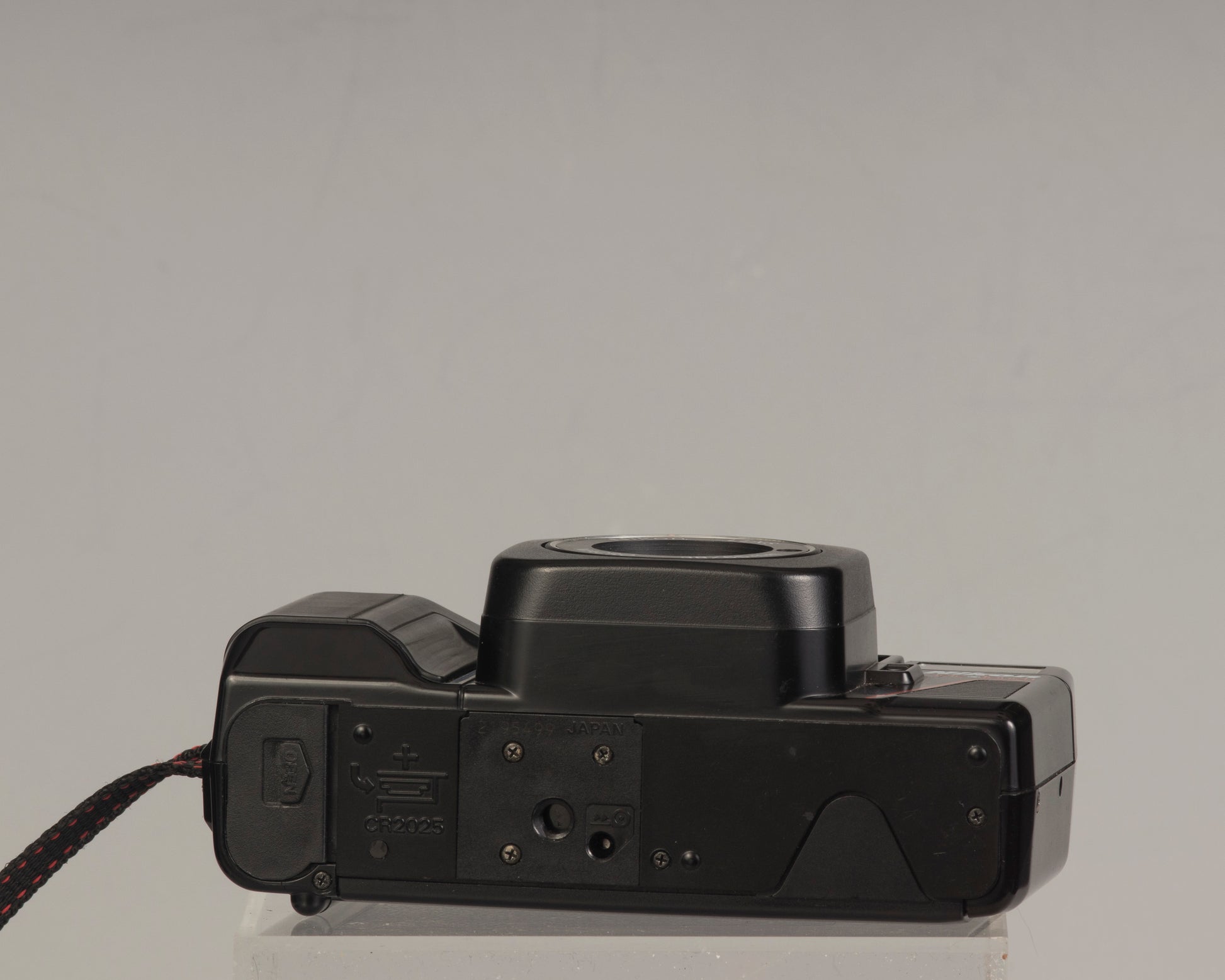 The Nikon Tele Touch (aka L35TWAF) bottom view; this is a classic twin lens 35mm point-and-shoot camera 