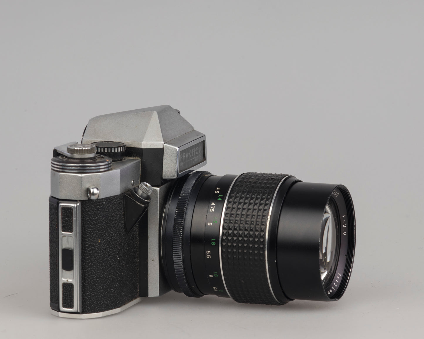 Praktica Nova 1B 35mm SLR camera with Exaktar 135mm f2.8 lens