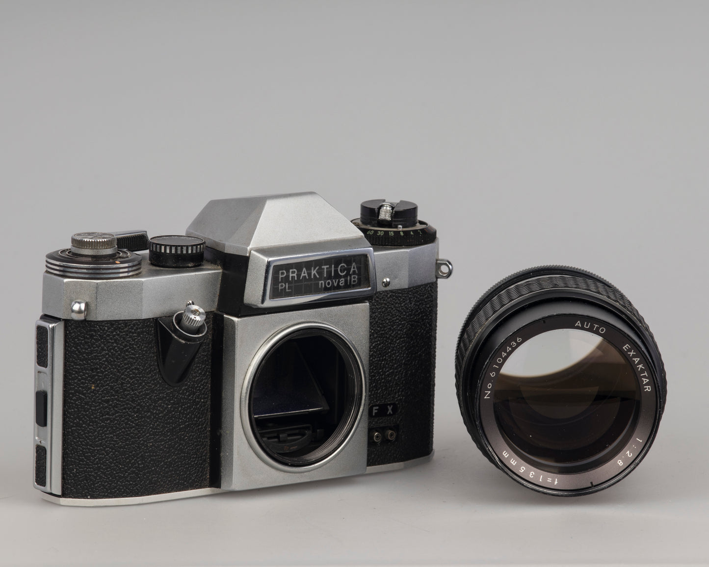 Praktica Nova 1B 35mm SLR camera with Exaktar 135mm f2.8 lens